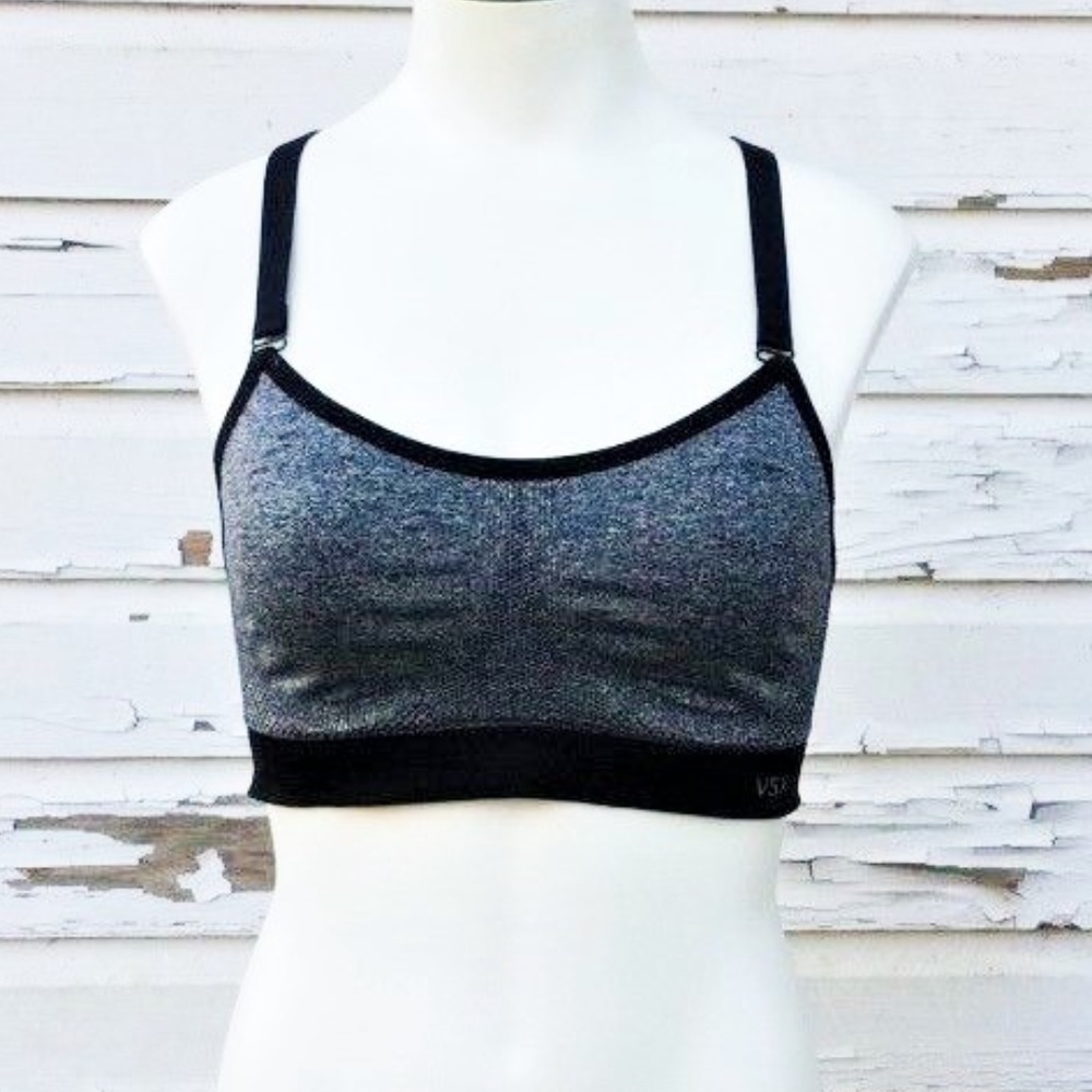 Victoria's Secret VSX Sport Bra Gray Black sz S/P